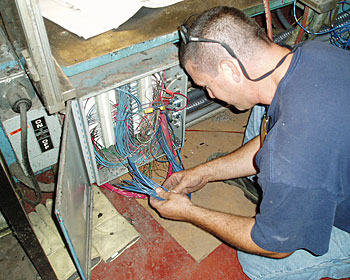 Machine wiring for electrical contract job